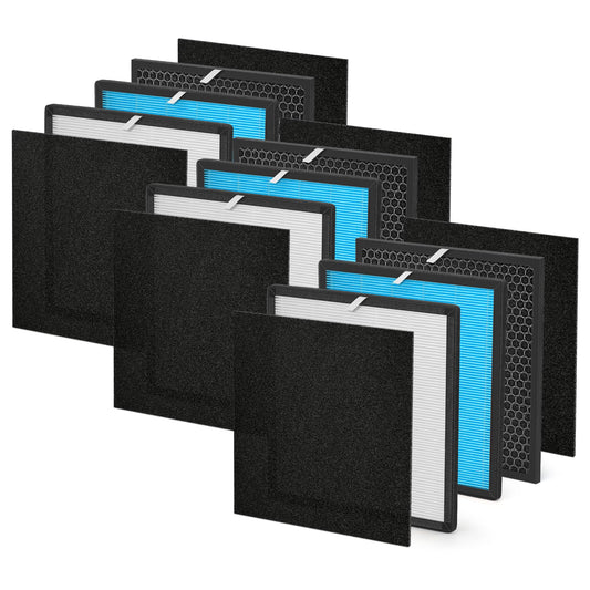 [3 SETS]10L Pro Replacement Filter Set Compatible with Okaysou Air Purifier Filters and Aiibot-A300, 5-Stage Airmax 10L Pro Filter, 3X H13 HEPA and 3X Carbon Filters 3X Sliver HEPA and 6X Pre-filter