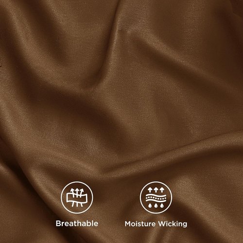 Bedsure Cooling California King Sheet Set - Breathable Rayon from Bamboo, Soft & Luxurious, Deep Pocket Up to 16 Inches, Brown