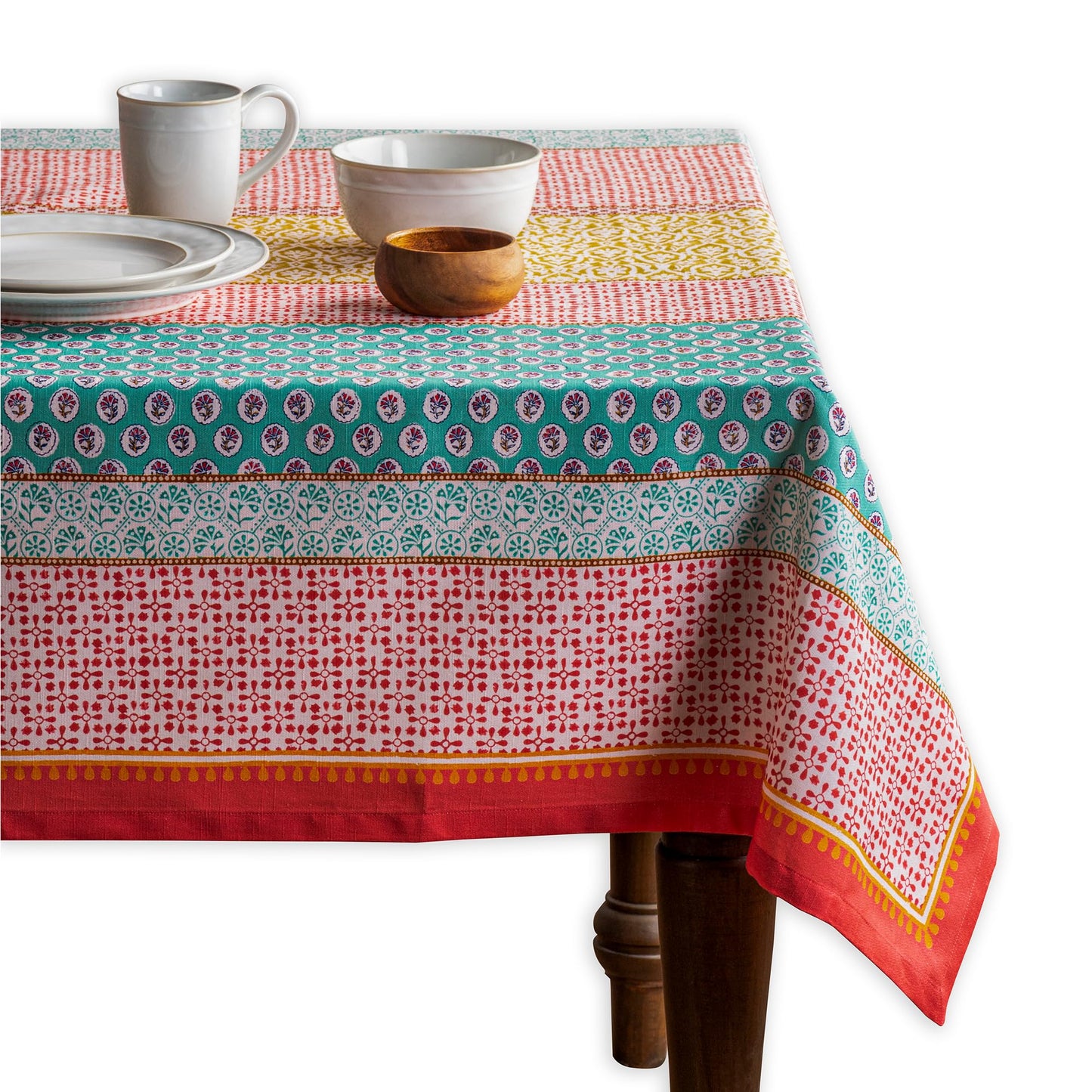 Maison d' Hermine Table Cloth Rectangle Table 100% Cotton 70 x 140 Inches Tablecloth Reusable Decorative for Dining Kitchen Room Farmhouse Home Gifts for Mothers Day Spring Summer - Provence