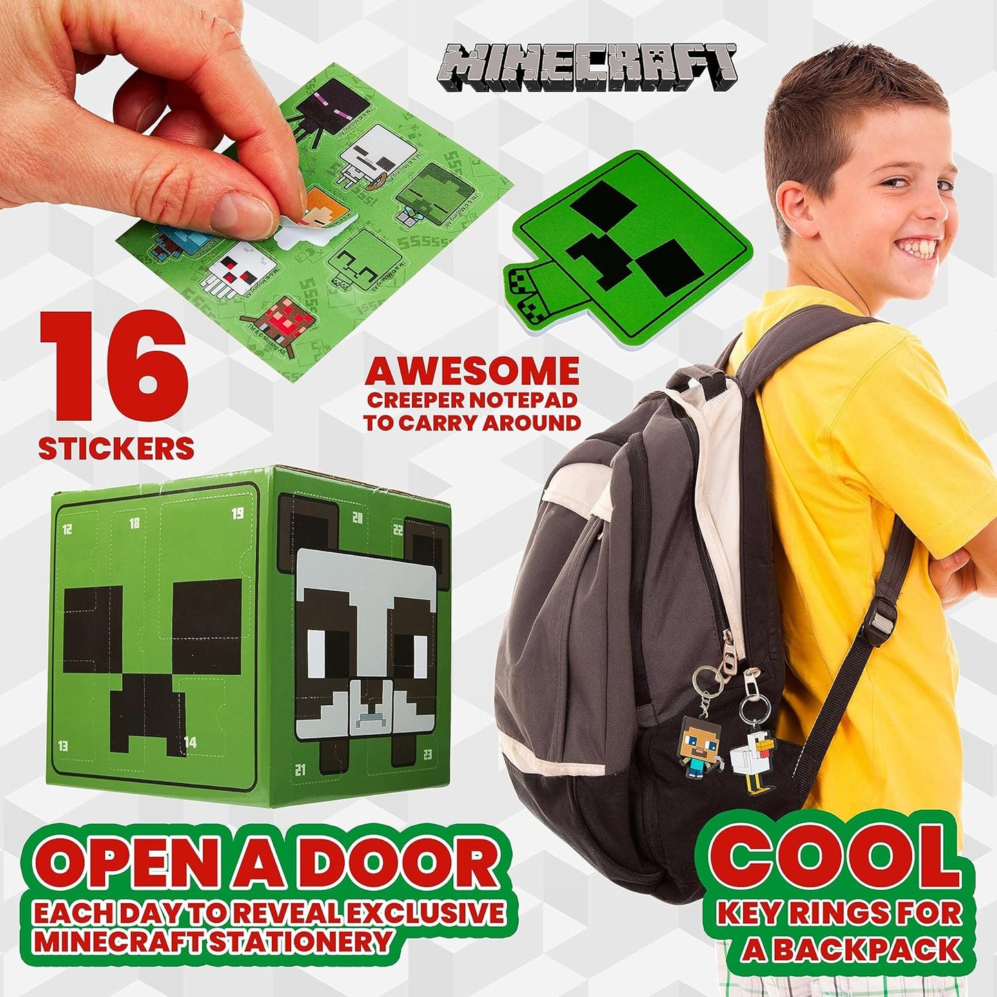 Minecraft Advent Calendar 2025 - 24 Fun Items for Boys & Girls | Keychains, Pens & Notebooks