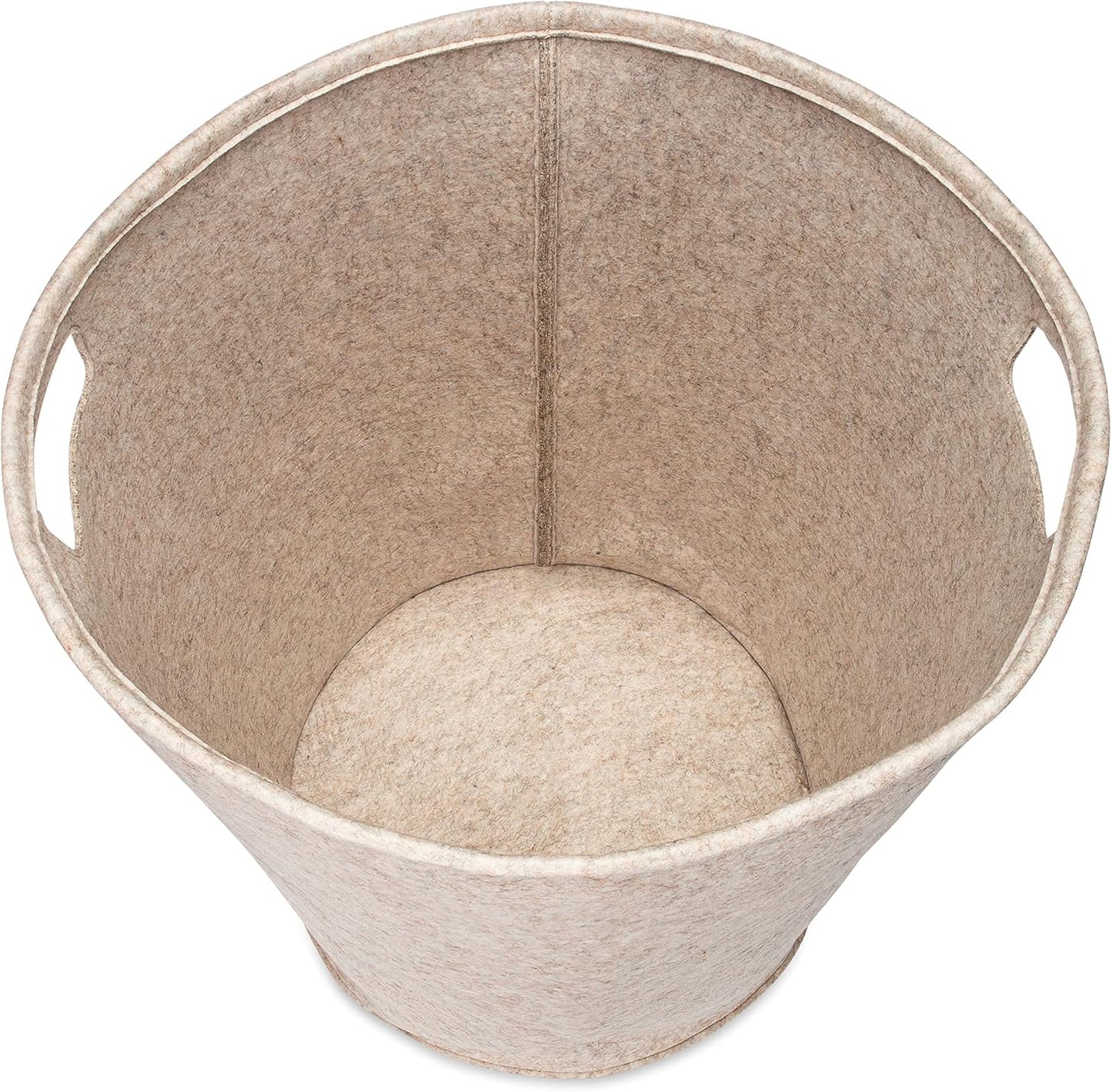 Parker Baby Nursery Laundry Hamper - Large Oatmeal Felt Storage Basket for Baby's Room