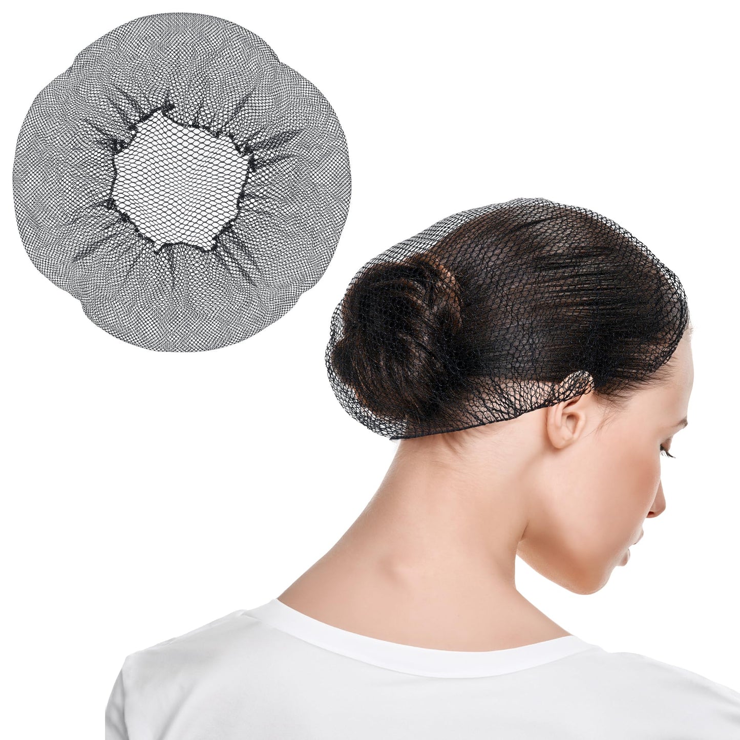 Pruvade - Nylon Hair Nets for Women & Men | 100 Pack | 24" Honeycomb Mesh Hair Net for Food Service, Medical & Industrial Use - Breathable & Sturdy for Bun Hair, Most Long & Short Hair - Latex Free