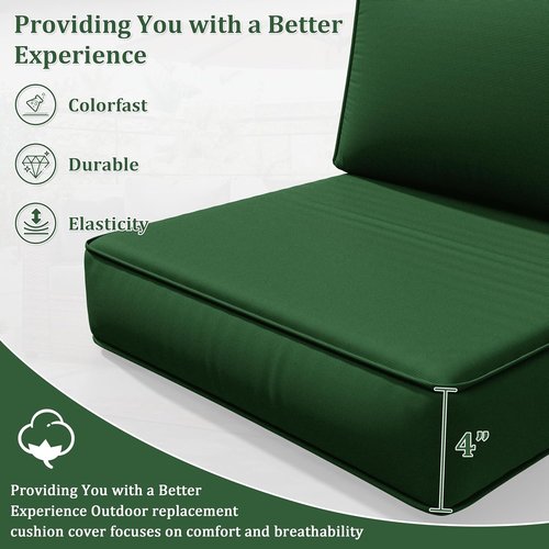 8p Outdoor Cushion Slipcovers - Waterproof Replacement Covers for 3-Seat Rattan Sofa | Patio Furniture