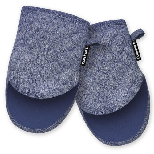 Cuisinart Silicone Mini Oven Mitts–5” x 8.5” Heat-Resistant Kitchen Mitts for Oven with Non-Slip 100% Silicone Palm, Cotton Filling, and Hanging Loop–Durable Oven Mitt Set for Cooking & Baking