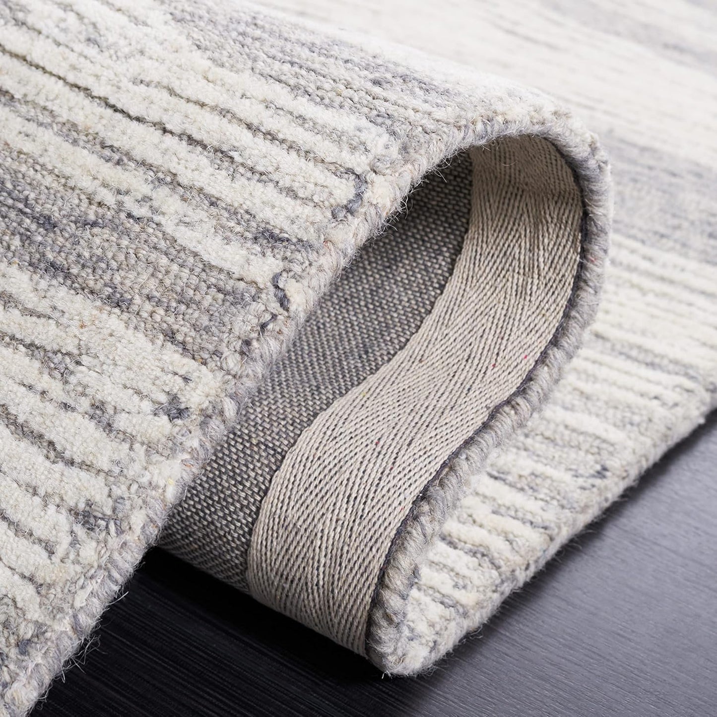 SAFAVIEH Metro Collection 3' x 5' GreyIvory MET995F Handmade Premium Wool Living Room Bedroom Entryway Accent Rug