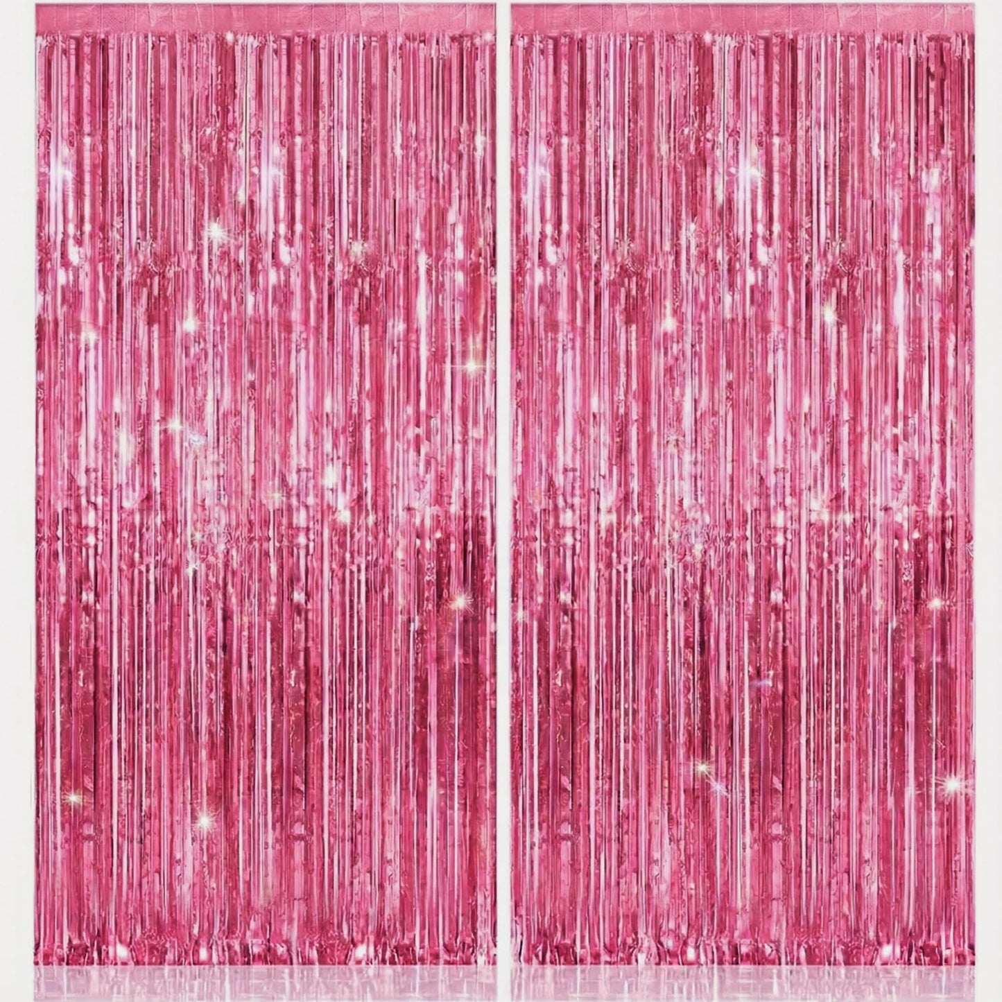 KatchOn, Pink Fringe Backdrop - Large, Pack of 2 | Pink Streamers for Birthday Decorations | Valentines Decor, Galentines Day Decorations, Baby Shower, Gender Reveal, Bachelorette Party Decoration