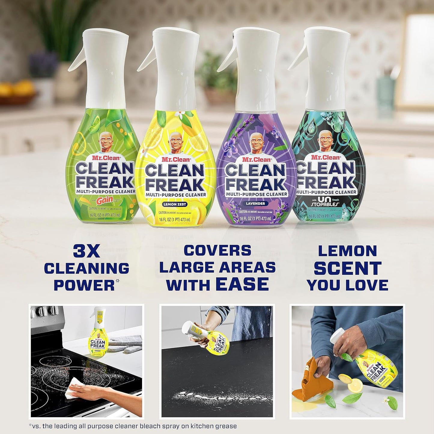 Mr. Clean Deep Cleaning Mist Multi-Surface Spray - Lemon Zest Scent, 16 Fl Oz Starter Kit