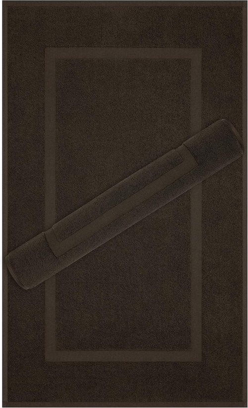 Cotton Paradise 100% Cotton Bath Mats - Soft, Absorbent, Quick-Dry | Set of 2, 20x34, Brown