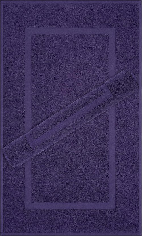 Cotton Paradise 100% Cotton Bath Mats - Soft, Absorbent, Quick-Dry Set of 2 | 20x34 Inches, Purple