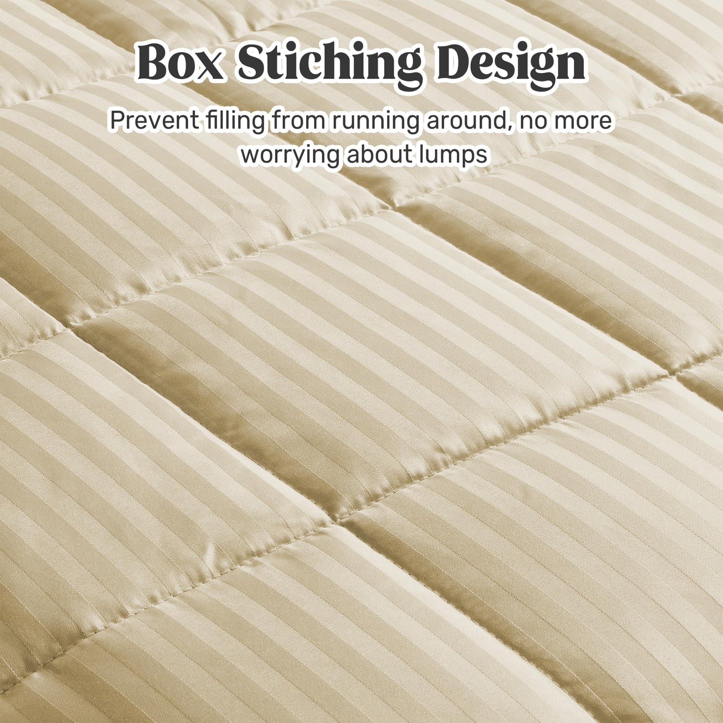 UNIKOME Blankets King Size - Soft Lightweight Down Alternative Blankets with Satin Trim, Cozy Luxury Bed Blanket for All Season, Khaki (108"X90")