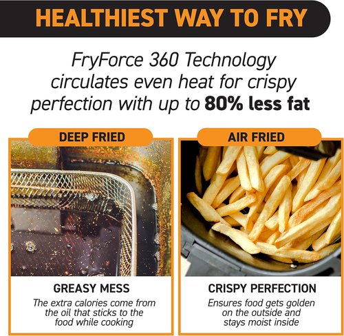 Gourmia 4-Qt Digital Air Fryer - Guided Cooking & Easy Clean Stainless Steel Design