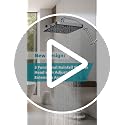 Square 13-Inch High Pressure Rain Shower Head with 5 Spray Modes & 16-Inch Arm - Brushed Nickel