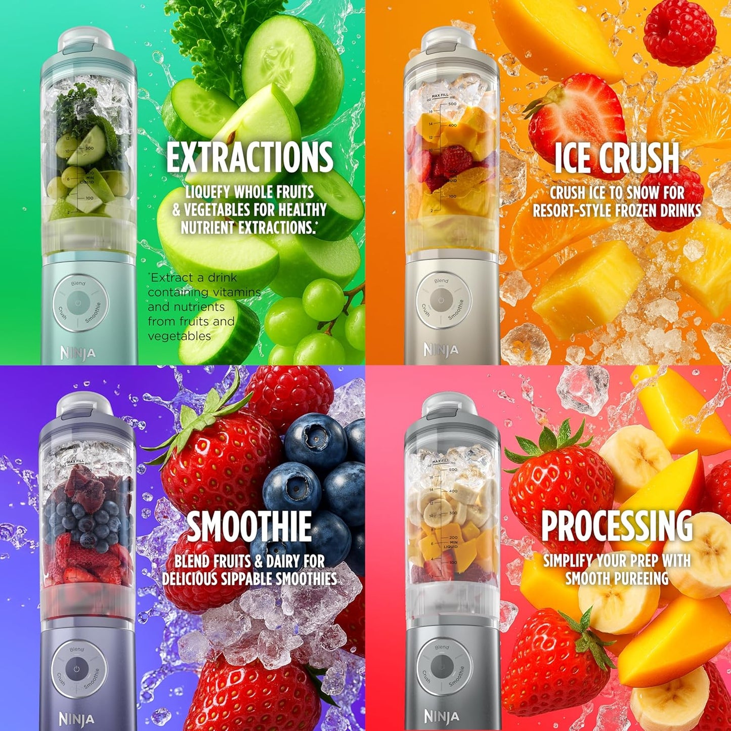 Ninja Blast Max Portable Blender - Cordless 22 oz Personal Smoothie Maker | Ice Crush, Dishwasher Safe, Navy