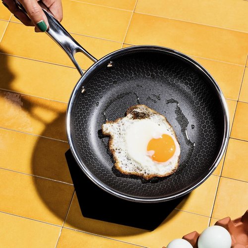 HexClad Hybrid Nonstick 7-Inch Frying Pan - Stay-Cool Handle, Dishwasher Safe & Oven Safe Up to 900°F