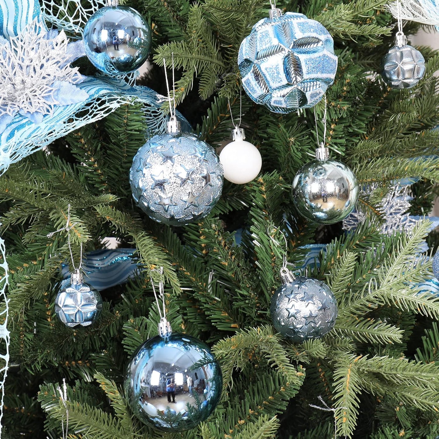 87ct Christmas Ball Ornaments Set Shatterproof Seasonal Hanging Decorations with Reusable Hand-held Gift Package for Xmas Tree Holiday Party and Home Decor, Gold