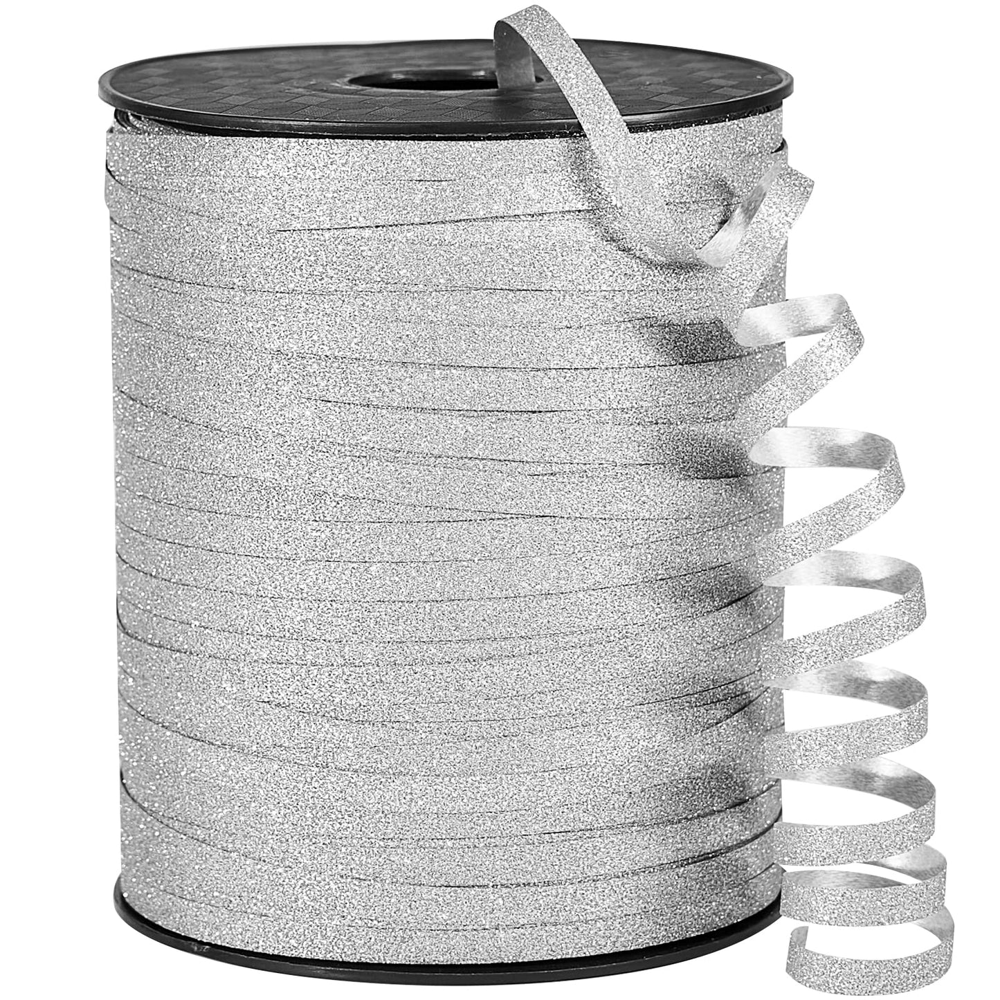 PartyWoo Silver Ribbon - 500 Yard Curling Ribbon for Crafts, Balloons, Gift Wrapping, Florist Flowers (1 Roll)