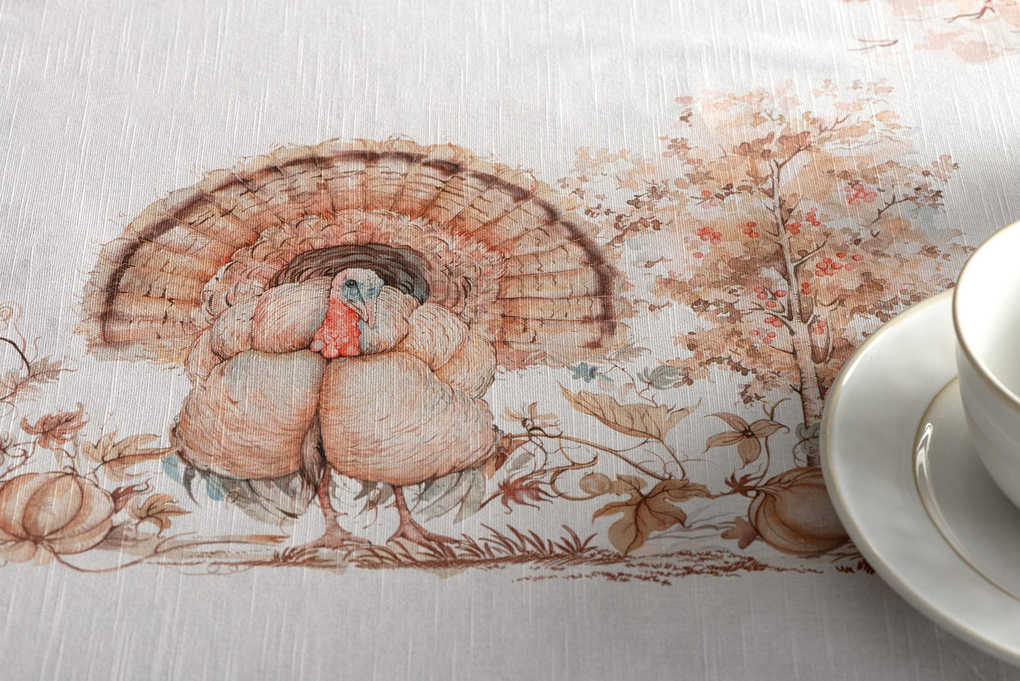 Maison d' Hermine Table Cloth Square Table 100% Cotton 54 x 54 Inches Fall Tablecloth Reusable Everyday Use for Thanksgiving Christmas Decorations Dining Farmhouse Party (Giving Thanks)