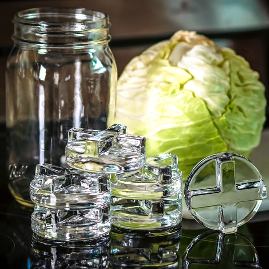 Trademark Innovations Glass Fermentation Pickling Jar Weights, Groove Grip Style (Set of 6)