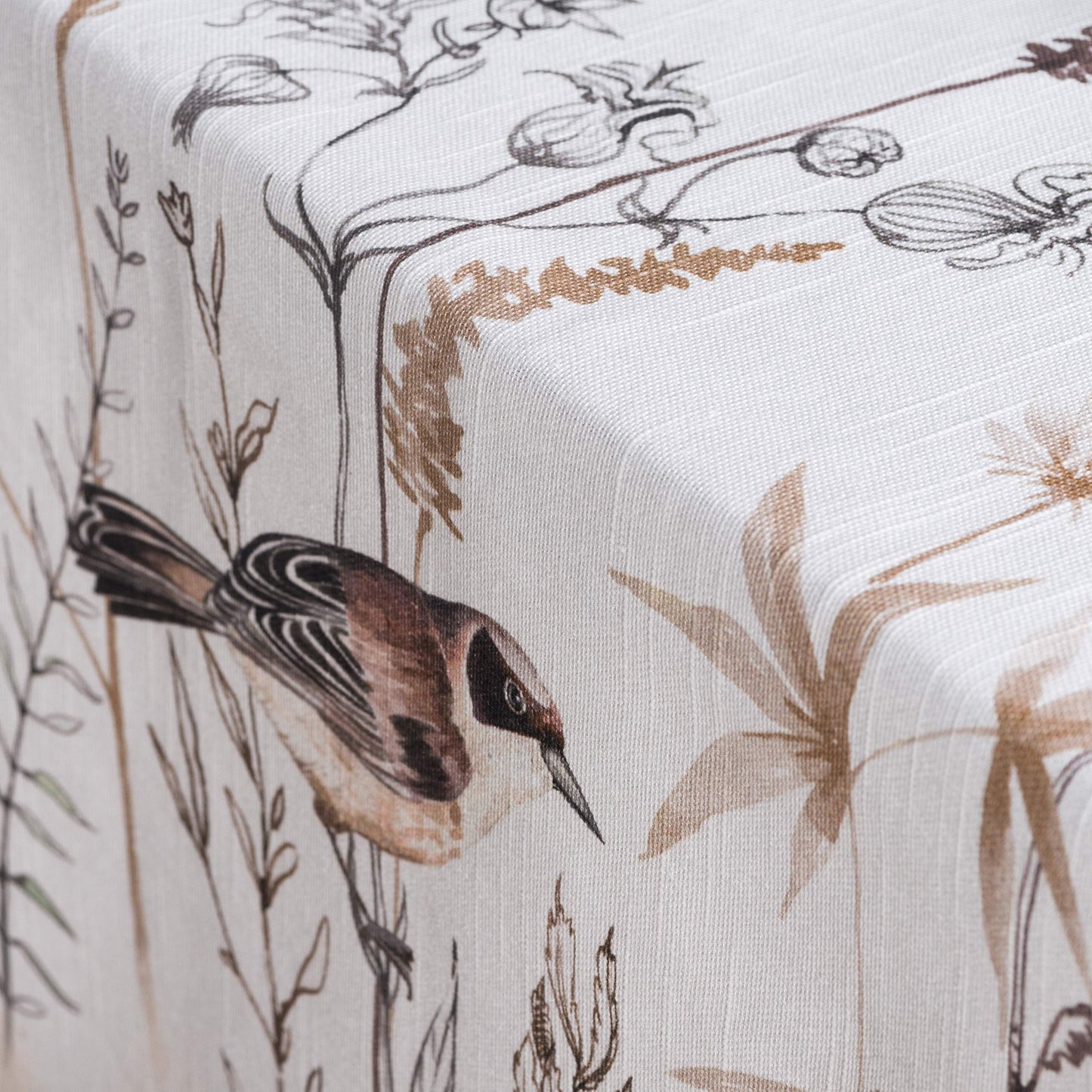 Maison d' Hermine Table Cloth Square Table 100% Cotton 54 x 54 Inches Tablecloth Reusable Decorative for Dining Kitchen Room Farmhouse Home Gifts for Mothers day Spring Summer - Meadow Florals - Brown