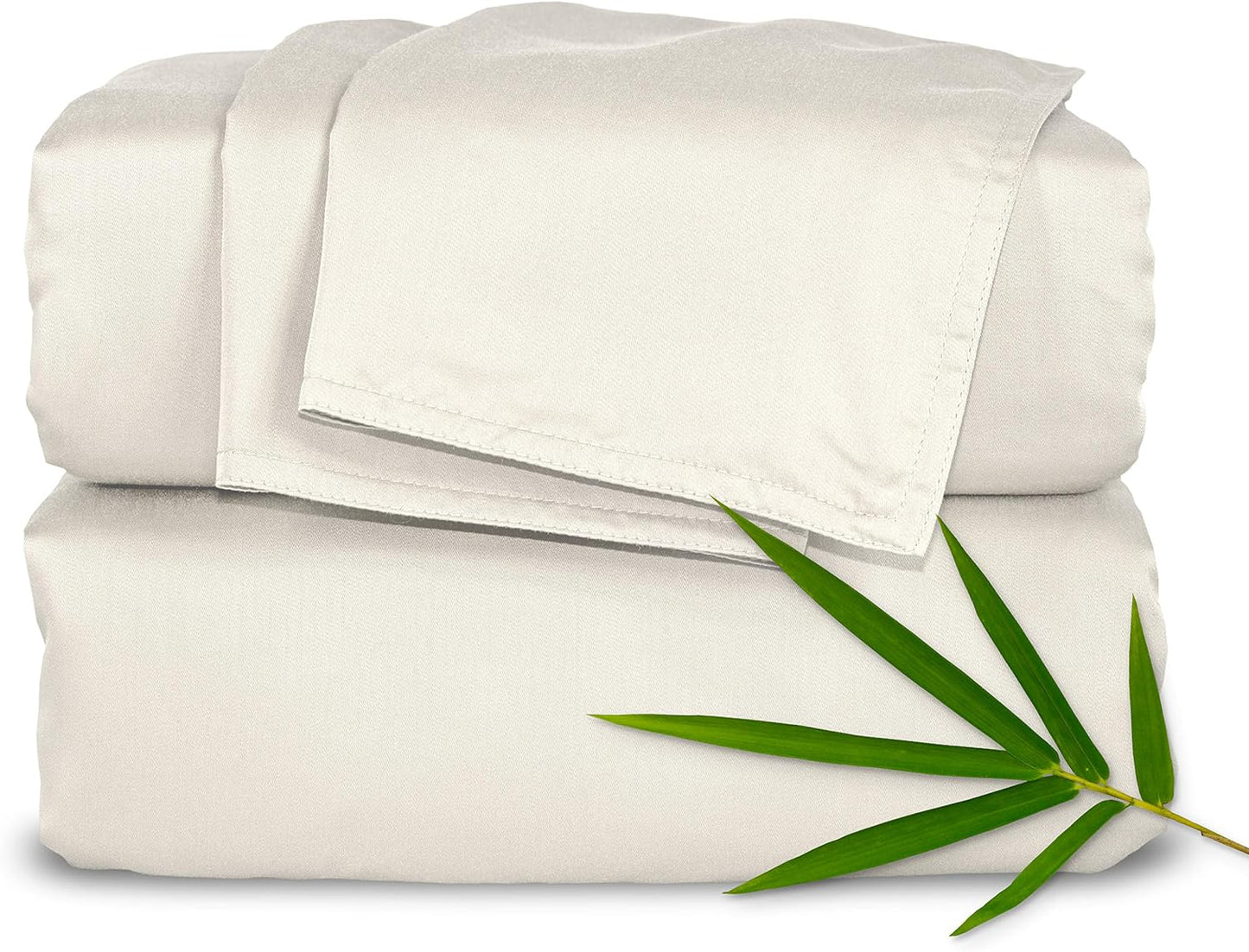 Pure Bamboo Twin Sheets - Luxuriously Soft 100% Organic Viscose Bed Set | Cooling Comfort, Ivory