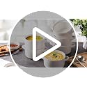 DELLING White Ceramic Soup Bowls with Handles Set of 6, 24 Oz Oven Safe Crocks