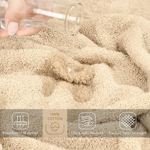 Cotton Paradise 100% Cotton Oversized Bath Sheet - Extra Large 40x80 Beige Turkish Towel