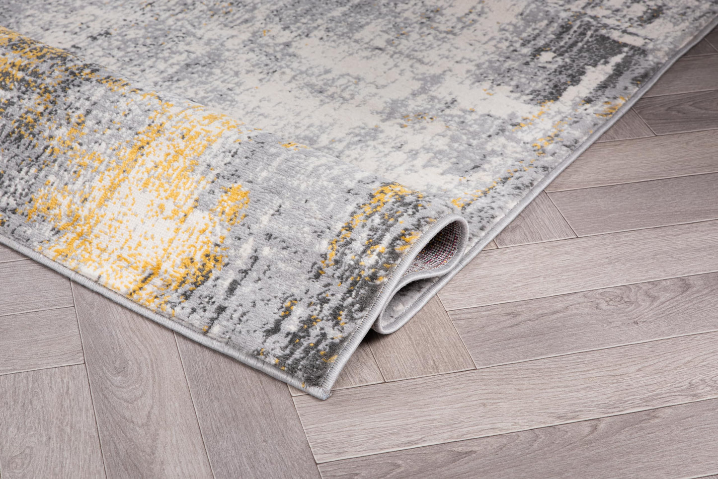 Rugshop Dublin Contemporary Abstract Stain Resistant Soft Area Rug 5' x 7' Yellow
