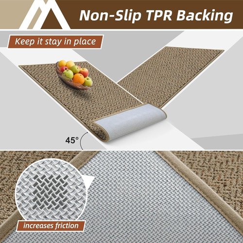 COSY HOMEER Door Mat - Non-Slip Absorbent Entryway Rug | 32"x48" Taupe Washable Dirt Trapper Mat