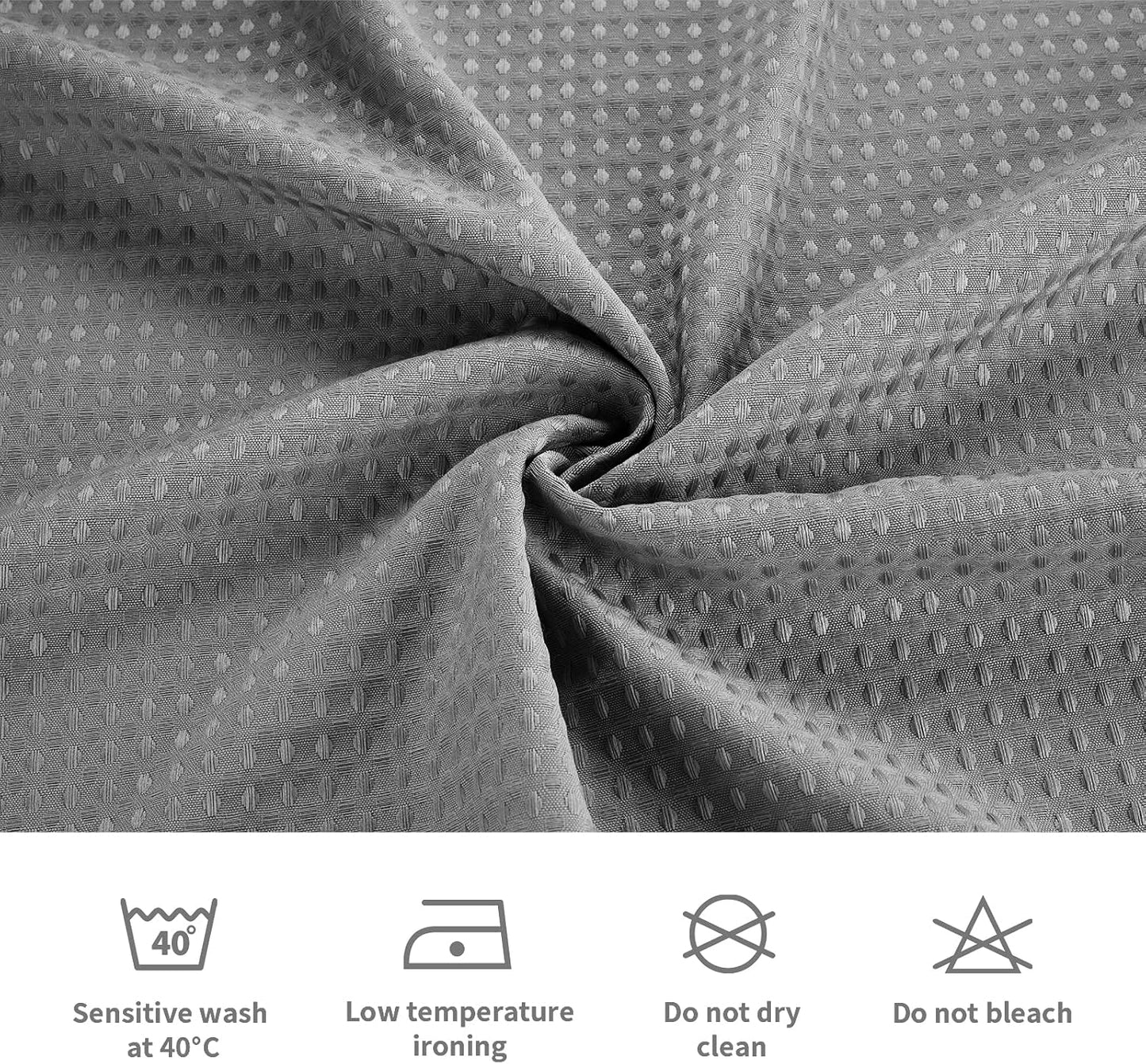 LaCyan Waterproof Waffle Weave Shower Curtain Set - 3 in 1 with Clear Liner & 12 Hooks | 72x84 Inches