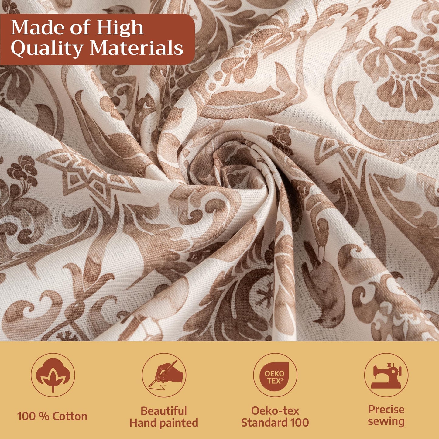 Maison d' Hermine Table Cloth Rectangle Table 100% Cotton 60 x 120 Inches Fall Tablecloth Reusable Everyday Use for Thanksgiving Christmas Decorations Dining Farmhouse Party (Allure)
