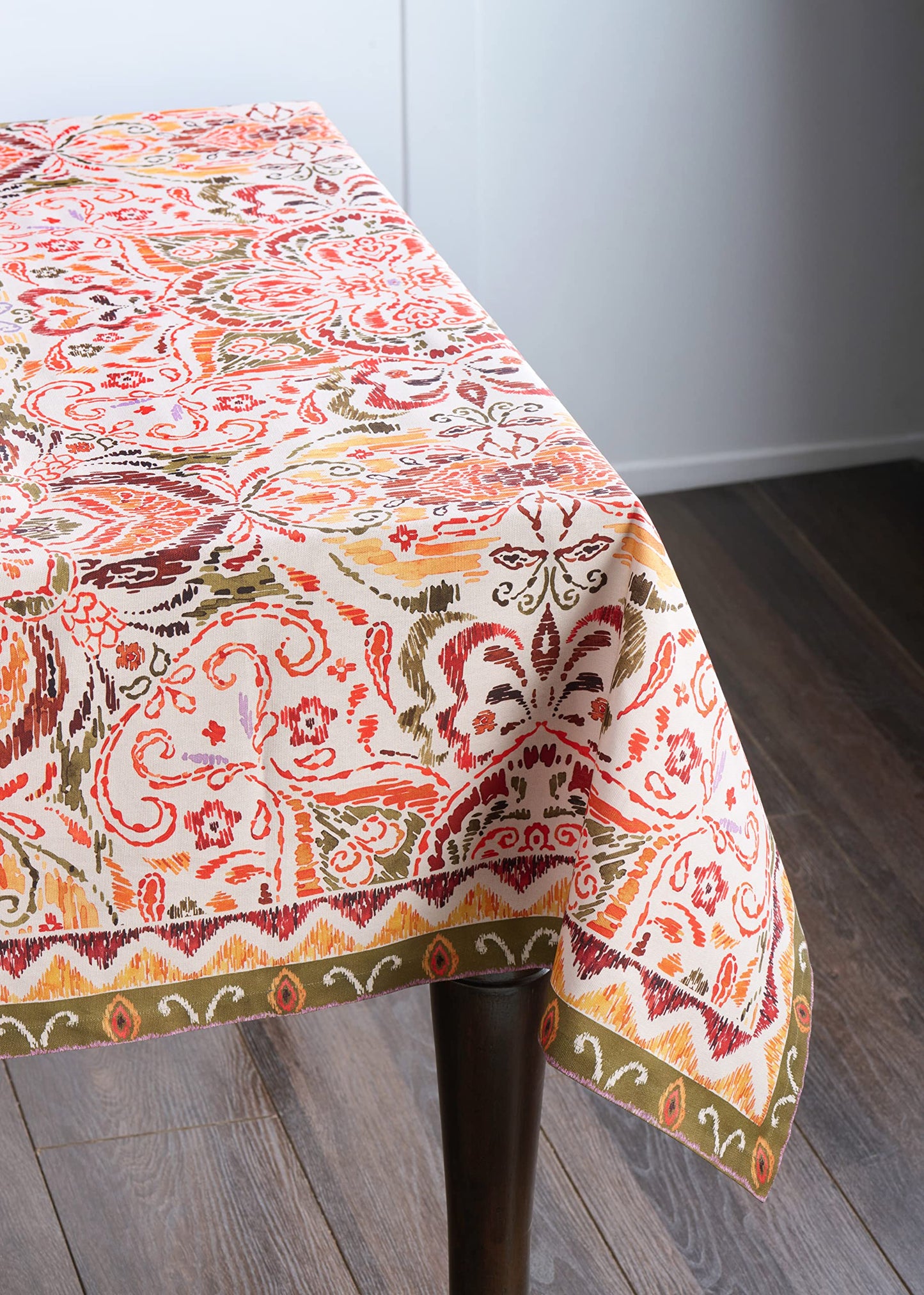 Maison d' Hermine Table Cloth Square Table 100% Cotton 54 x 54 Inches Fall Tablecloth Reusable Everyday Use for Thanksgiving Christmas Decorations Dining Farmhouse Party (Damask)
