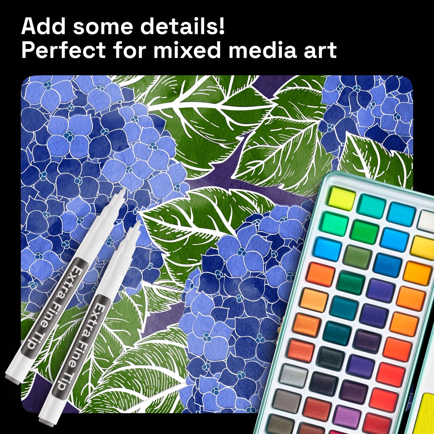 ARTISTRO 5 White Paint Pen for Rock, Glass, Ceramic, Wood, Tire, Fabric, Metal, Canvas, Marking, Painting - Set of 5 Acrylic Paint Markers Water-based