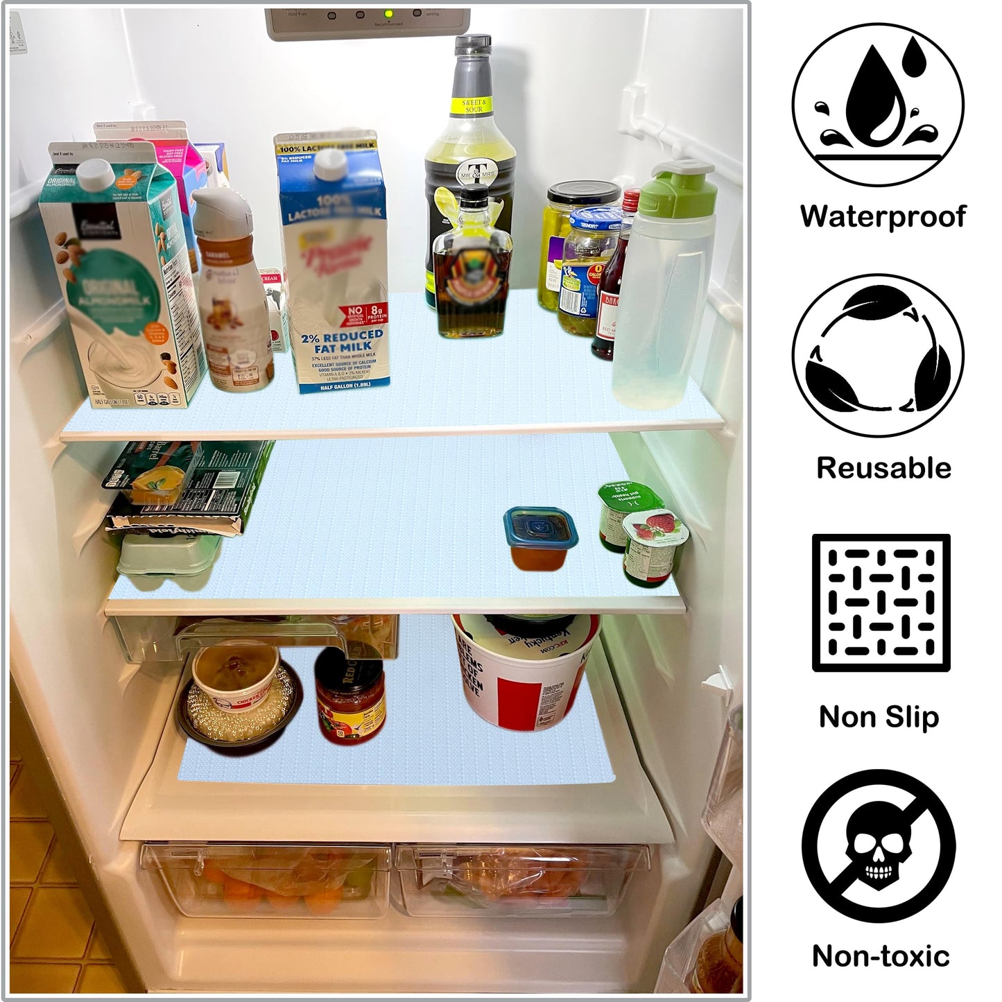Cabinet Liners for Shelves Non Slip Waterproof Drawer Liners 20 Inch Wide X 20 Ft White Non Adhesive Shelf Liners for Kitchen Bathroom Washable Cabinet Mats for Refrigerator Cupboard Pantry Closet