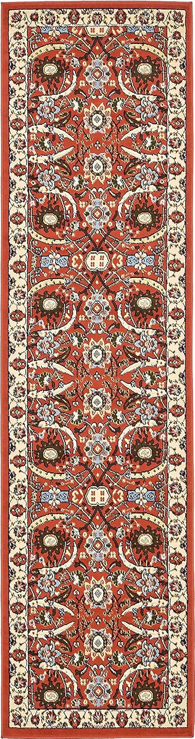 Unique Loom Espahan Collection Area Rug - Cape Cod (2' 7" x 10' Runner, Terracotta/ Black)