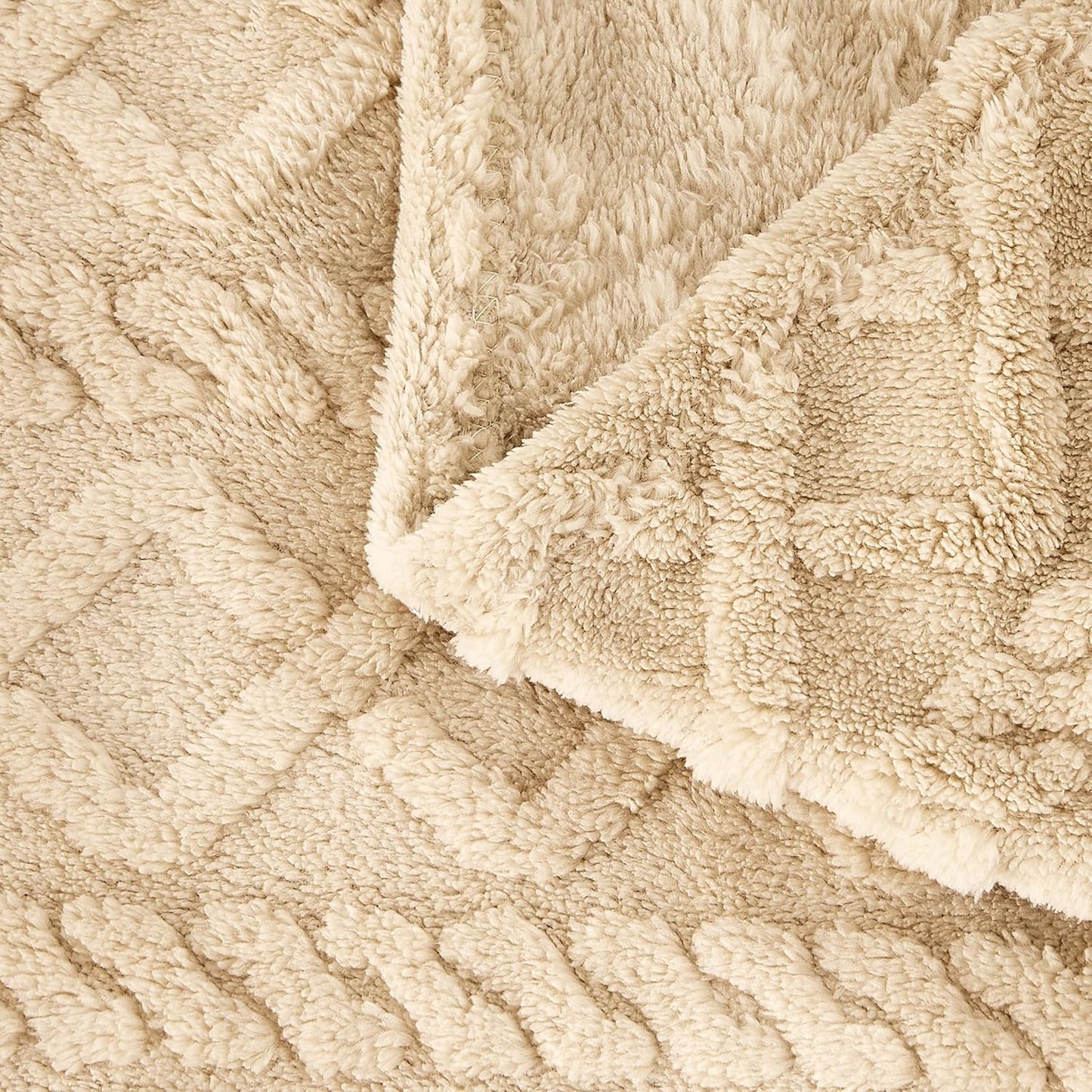 Sherpa Fleece Baby Blanket - Ultra Soft & Fluffy Premium Infant Receiving Blanket | 30”×40” (Khaki)