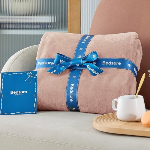 Bedsure GentleSoft Fleece Throw Blanket - Dusty Pink 300GSM Cozy Plush Blanket for Couch & Bed, 50x60 Inches