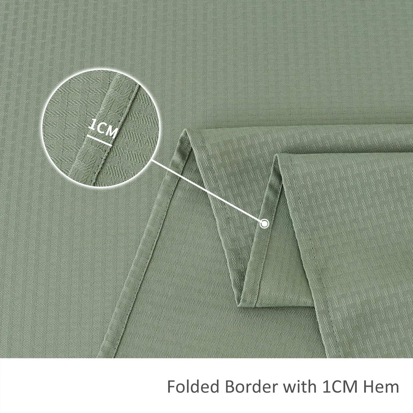 maxmill Rectangle Tablecloth Weaved Pattern Waterproof Spillproof Wrinkle Free Table Cloth, Kitchen Dining Tabletop Decoration, Fabric Table Cover for Holiday Parties, 52 x 70 Inch, Sage Green