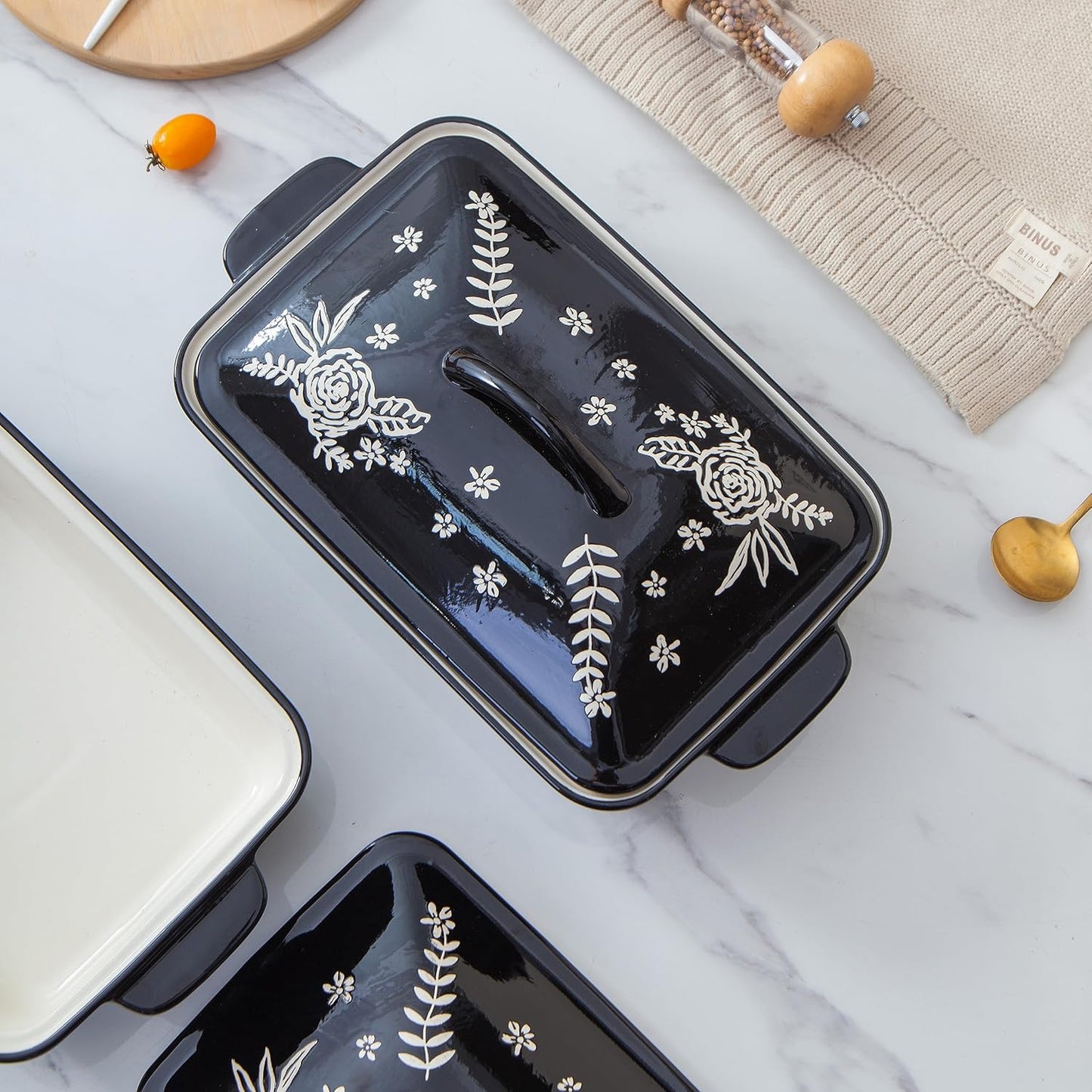 Wisenvoy Casserole Dish - Oven-Safe Ceramic Baking Dish With Lid | Perfect for Family Meals