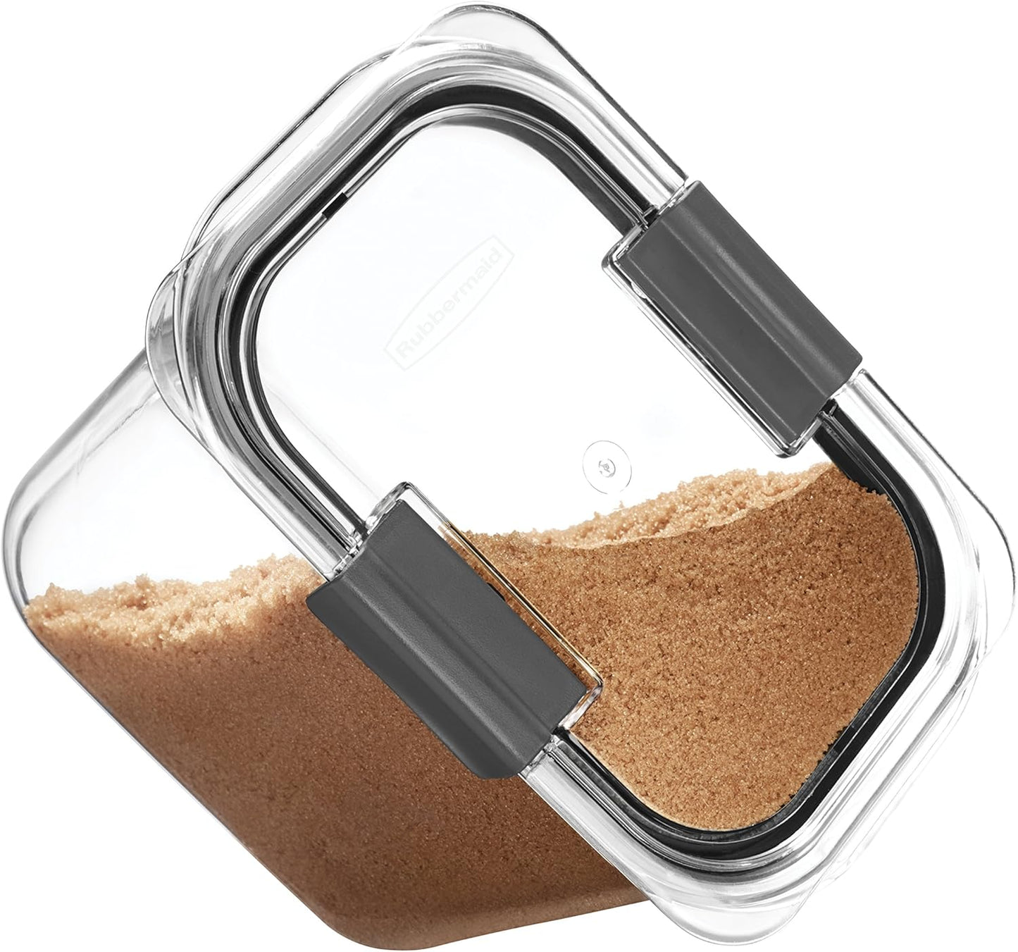 Rubbermaid Brilliance 12-Cup Airtight Food Storage Container - Ideal for Pantry Organization, Clear/Grey