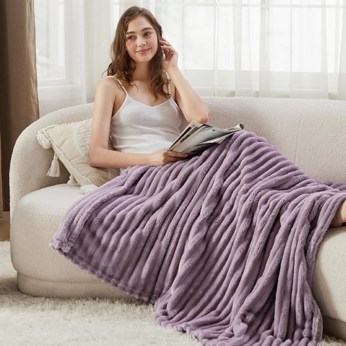 Bedsure GentleSoft Light Purple Throw Blanket - Cozy Soft Couch Blanket for Women | 50x60 Inches, Perfect Gift for Mom