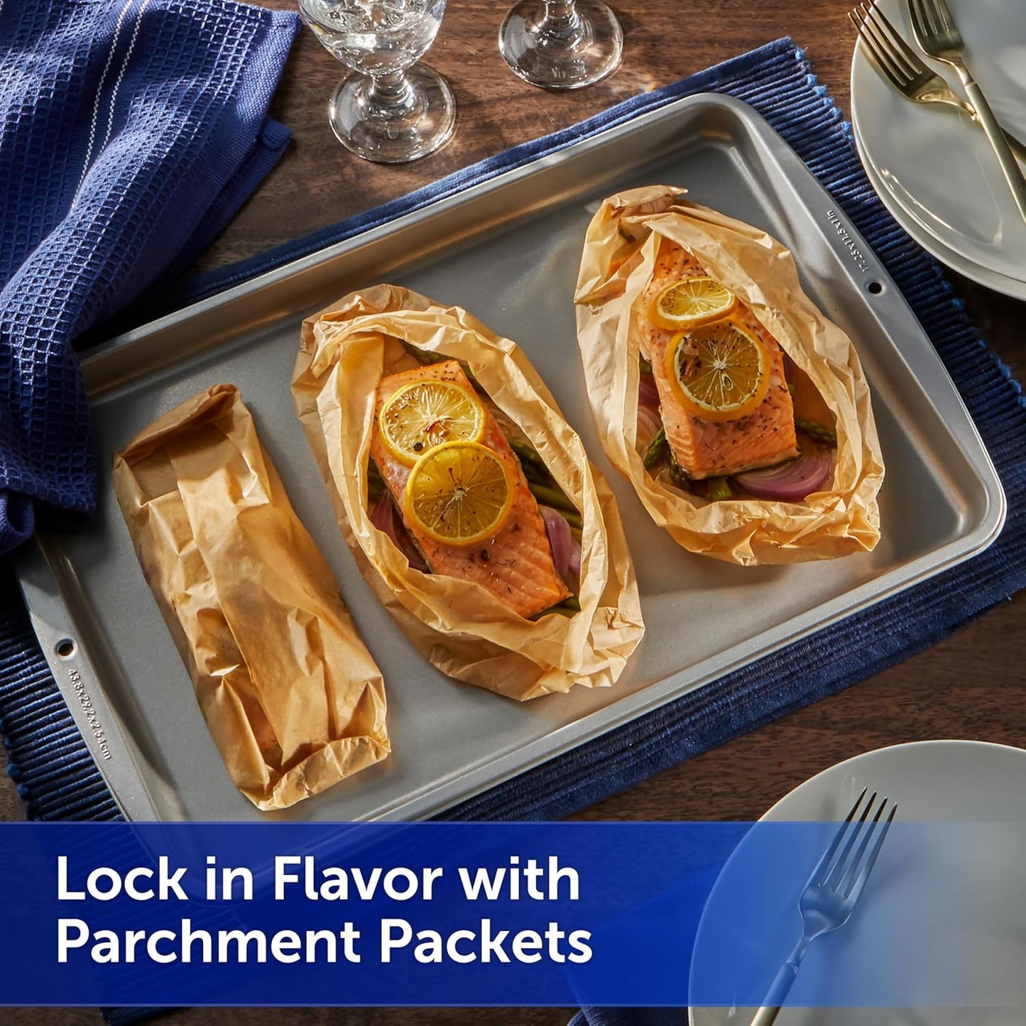 Reynolds Kitchens Unbleached Parchment Paper Roll - Non-Stick & Oven Safe Up to 425°F | 45 Feet x 12 Inches