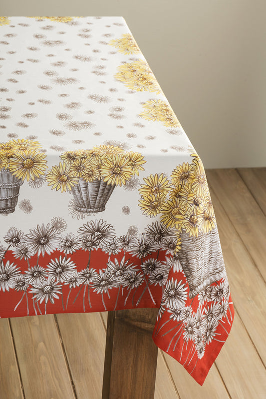 Maison d' Hermine Table Cloth Square Table 100% Cotton 54 x 54 Inches Fall Tablecloth Reusable Everyday Use for Thanksgiving Christmas Decorations Dining Farmhouse Party (Bagatelle)