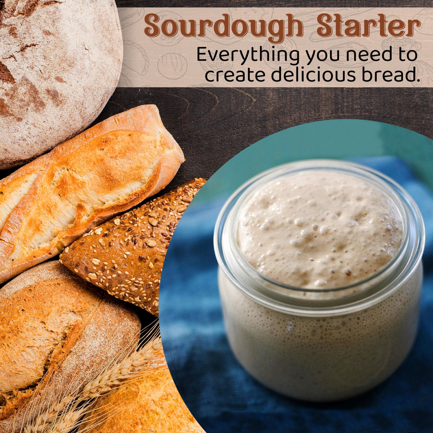 Living Dough - 900 Year Old Sourdough Starter Culture - Active & Live Organic Sourdough Starter for Baking - For Artisan Bread, Pizza Dough, Waffles & More