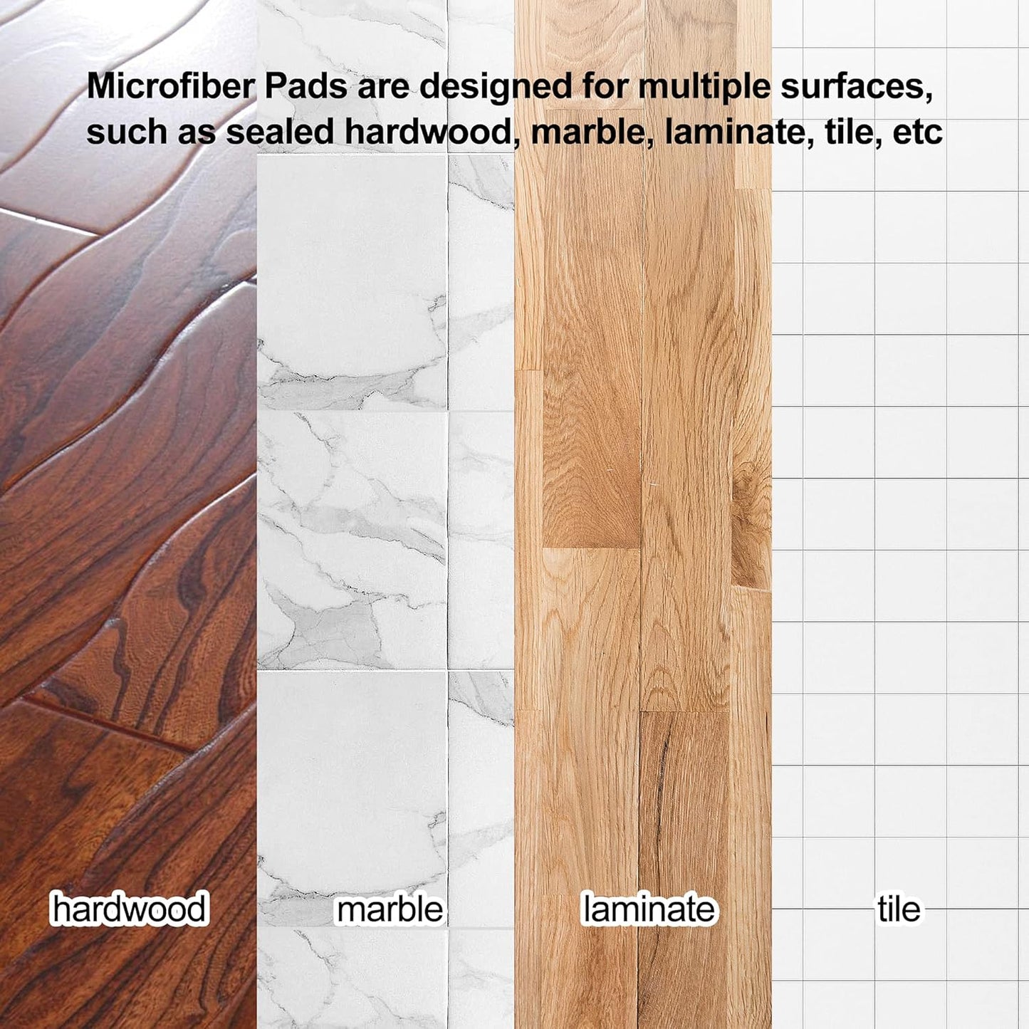 Newbealer Microfiber Steam Cleaner Pads - 6 PCS Replacement Set, Durable & Washable for NB282C