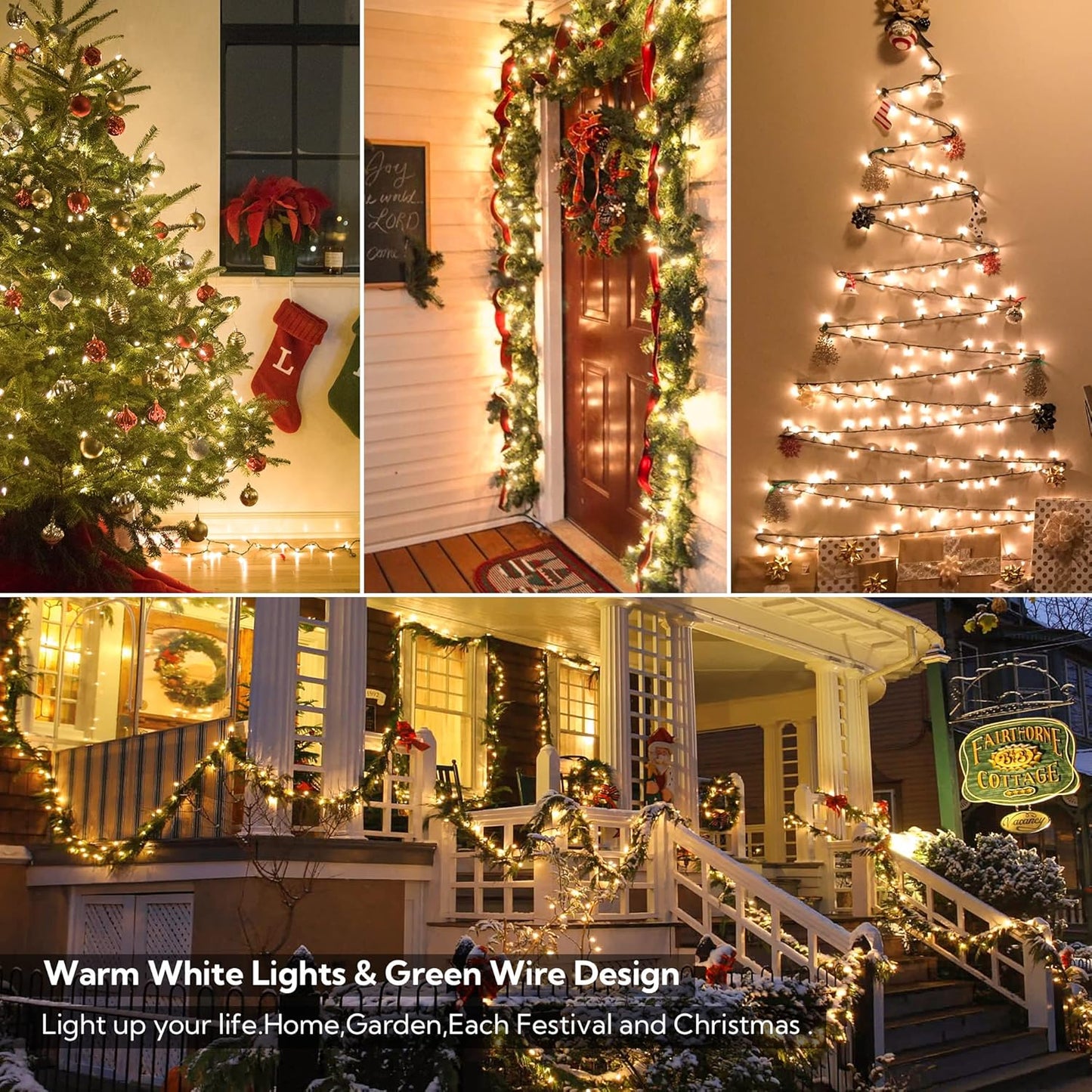 White Christmas Lights - 100 Count Clear Mini String Lights for Festive Home & Patio Decor | 23 Feet