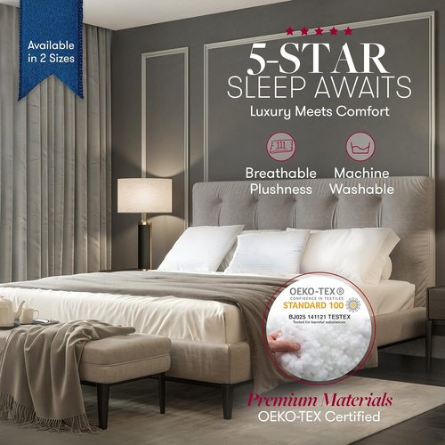 Beckham Hotel Collection Bed Pillows - Set of 2 Soft, Cooling Gel Pillows for All Sleep Positions