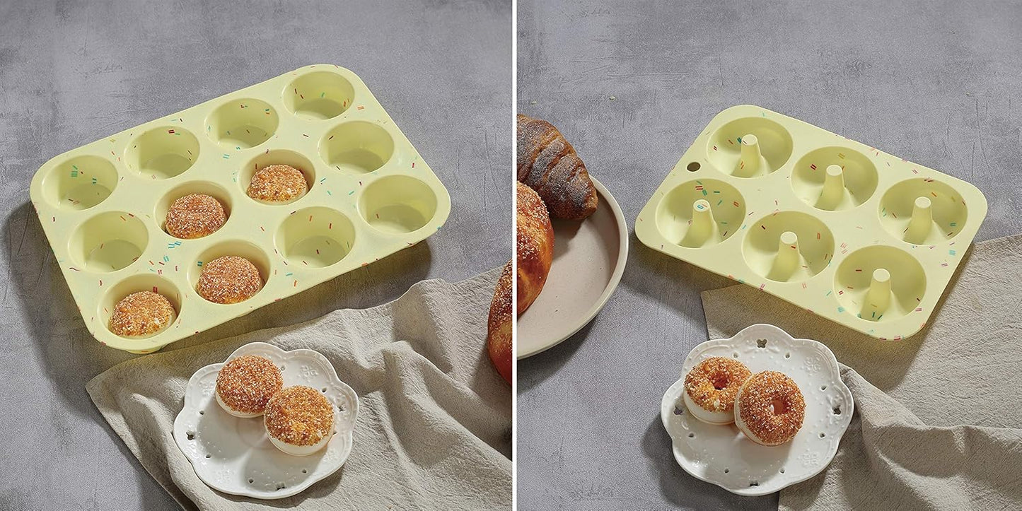 Skiennix 46PCS Silicone Bakeware Set - Versatile Molds for Baking Cakes, Muffins, Donuts & Cupcakes