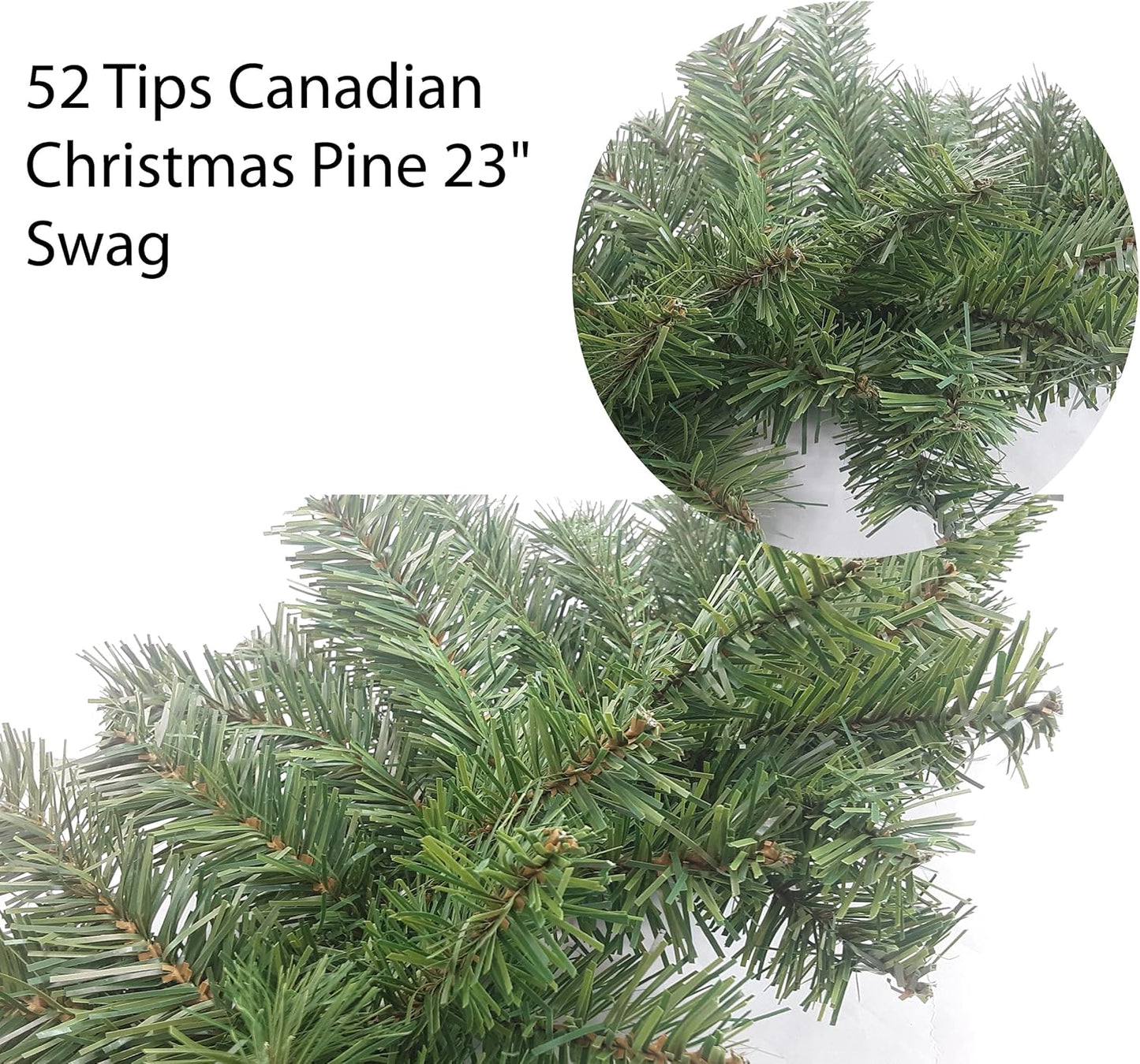 Faux Christmas Swag with Pine Cones - 32" Holiday Door Decor for Indoor/Outdoor Use