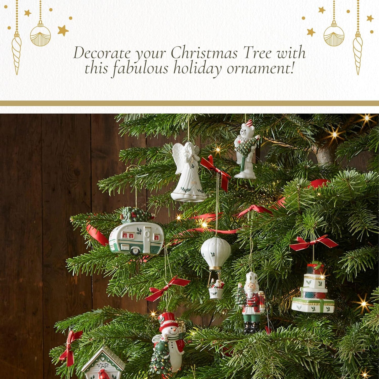 Spode Christmas Tree Santa Ornament - Elegant Holiday Decoration & Keepsake Gift
