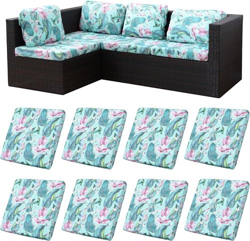 BIETYONE Outdoor Couch Cushion Covers - 8Pcs Washable & Reusable Protector | Hummingbird Design